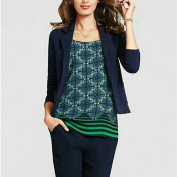 Cabi 107 Border Stripe Tank Top Blouse Blue & Green Sz S - Picture 7 of 11